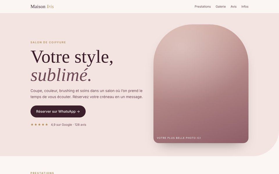 Aperçu du site Maison Iris